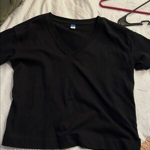 Classic Black V-Neck Women's Top